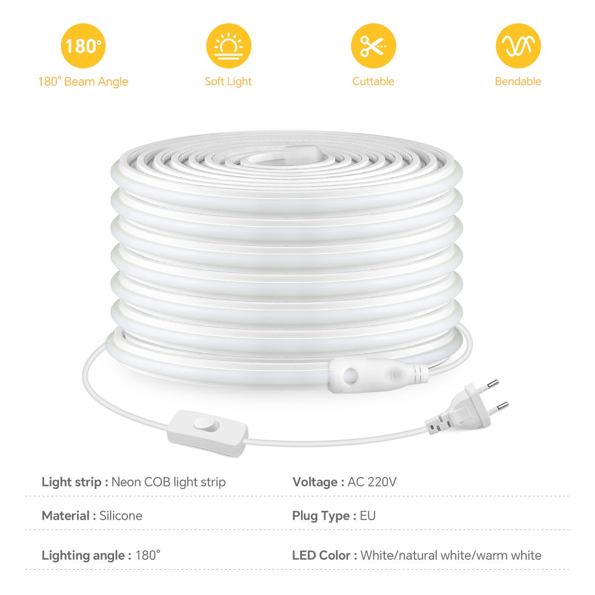 Tira de luces LED COB de 220V, - Smart Garden Light reseña y precio